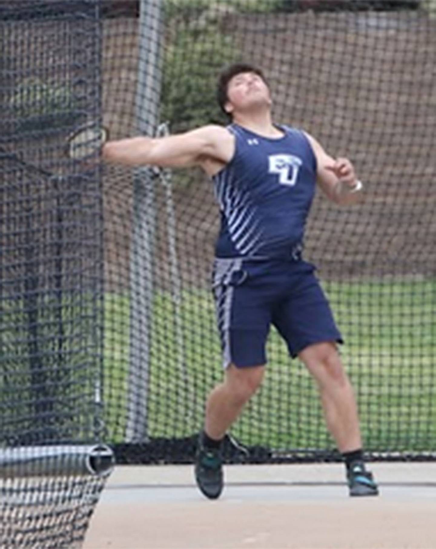 Morgan Cooley of East Union releases the discus on his throw of 157-01, which placed third in Class 1A.