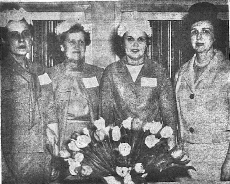 Elected to serve as officers of the Union County Federation of Women's clubs for 1964-65 are: Mrs. Carl Sampson, second from left, president; Mrs. James N. Wood, secretary and Mrs. John Coen, vice president. Mrs. W. A. Fisher, left, is retiring as president.