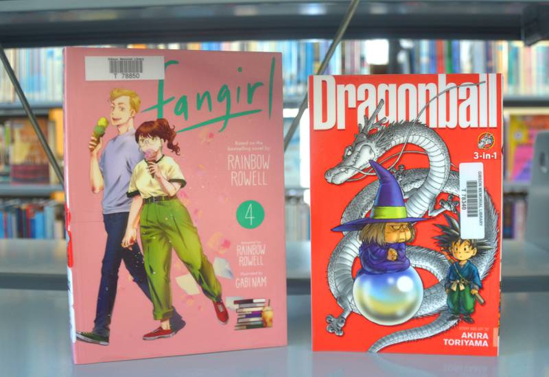 Graphic novels come in all shapes and sizes, including "Fangirl," a graphic novel based on the original novel by Rainbow Rowell, and "Dragon Ball," a translated Japanese Manga which is read back to front.