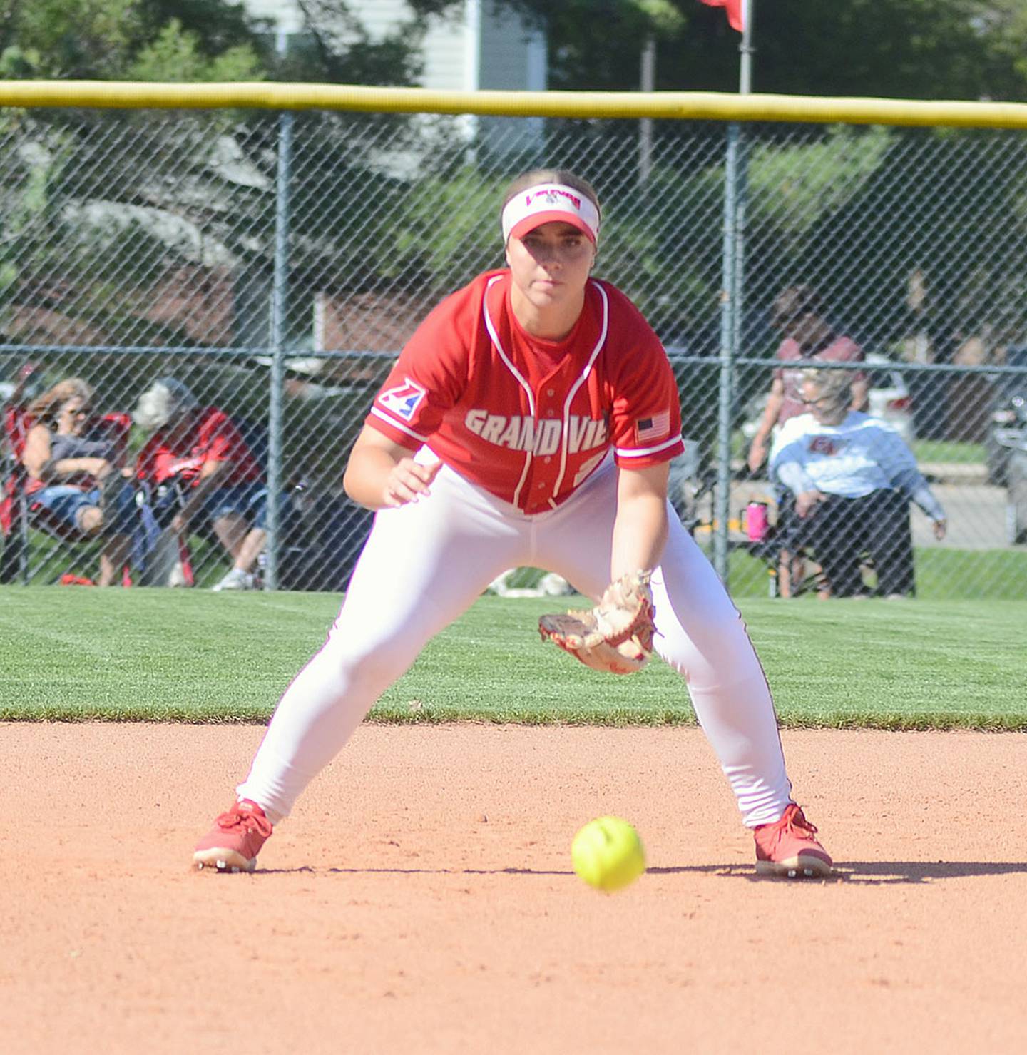 Nevaeh Randall has switched to third base this season for Grand View after playing first base her first two seasons with the Vikings. Randall played third base and shortstop for Creston High School.