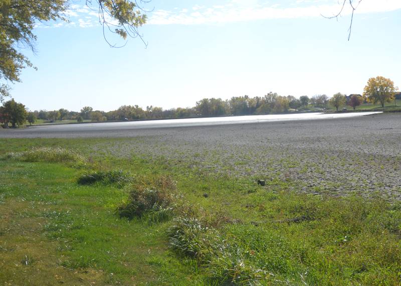 McKinley Lake is partly drained. The park and rec board is looking to have a cleanup weekend for trash around the shore.