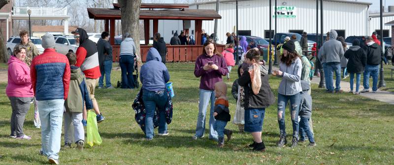 Crowds of parents and children arrived at the Afton Park square during the Easter Egg Hunt.
