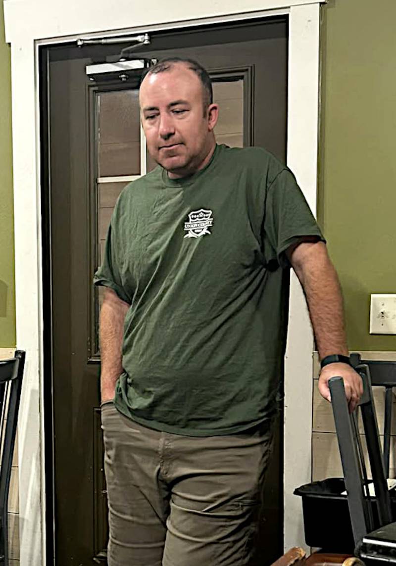 Union County Conservation staff member Mike Hilger speaks to Creston Kiwanis club  last summer. He was promoted to director of conservation replacing the retiring Doug Jones.