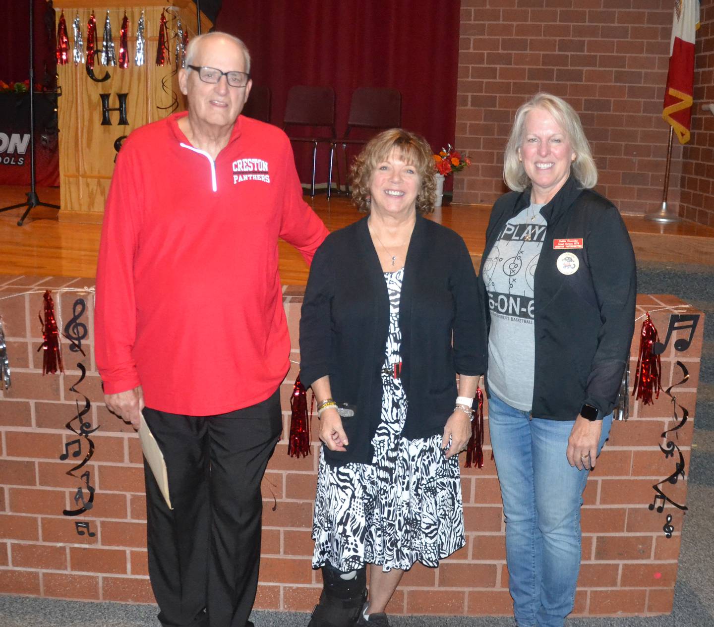 Creston High Schoo's 2024 Hall of Fame inductees. From left: Larry Goodrich, Leslie Tyler, Deb Power.
