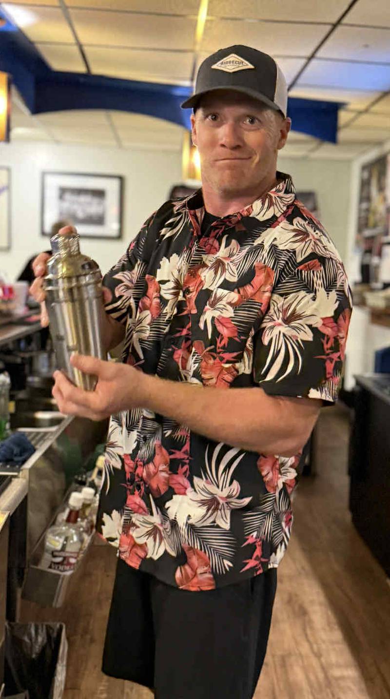 Paulus celebrity bartends occasionally at the Creston Elks Lodge, where he was Elk of the Year in 2024.