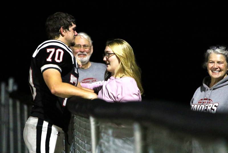 Abigail Barnes was able to travel to Mount Ayr Friday to watch her brother, Dalton, play in his senior homecoming game. Barnes is recovering as the sole-survivor of a fatal July crash near Afton.