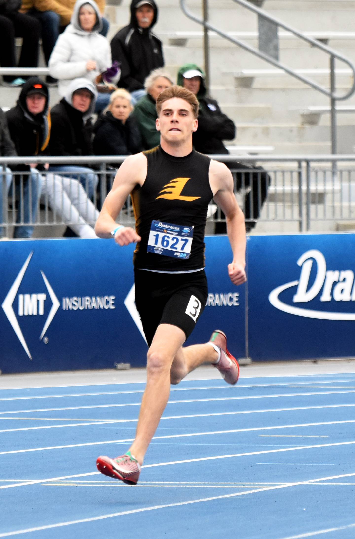 Lenox senior Gabe Funk won the 400m hurdles Saturday in a new school-record time of 52.4.