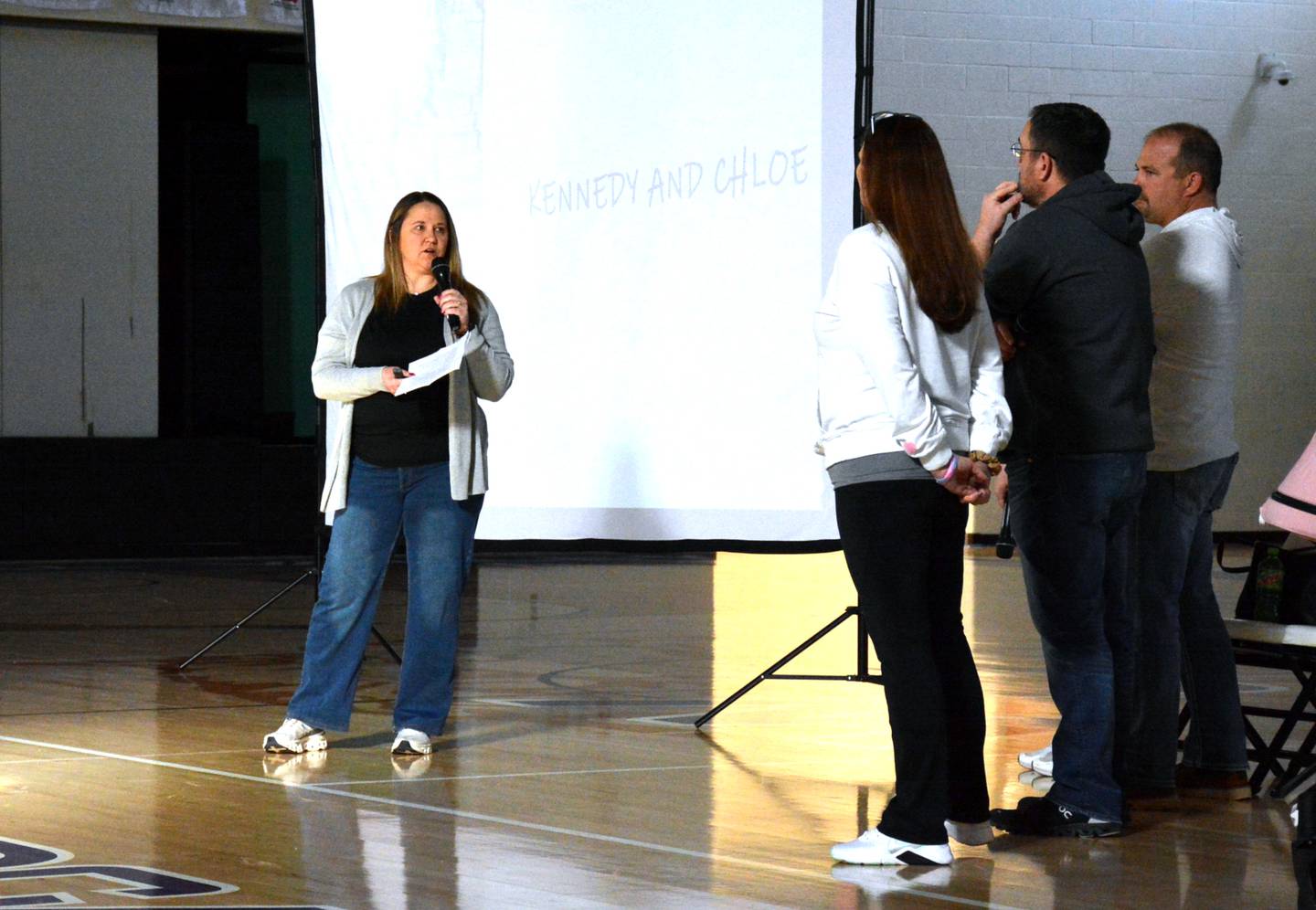 The parents of Kennedy Elksamp and Chloe Lucas, two 18-year-olds killed in a 2022 high-speed car crash outside of Dubuque, tell their story to West Central Valley students.