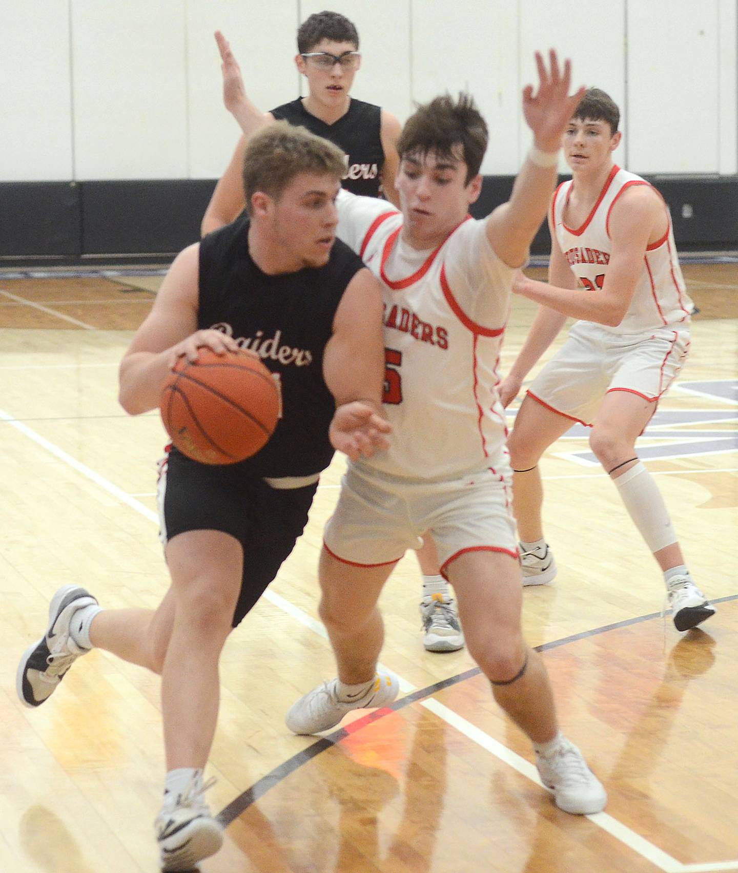 Mount Ayr junior guard Jackson Ruggles pulls up for a shot against Coon Rapids-Bayard Tuesday. Ruggles scored 13 points in the 67-41 loss.
