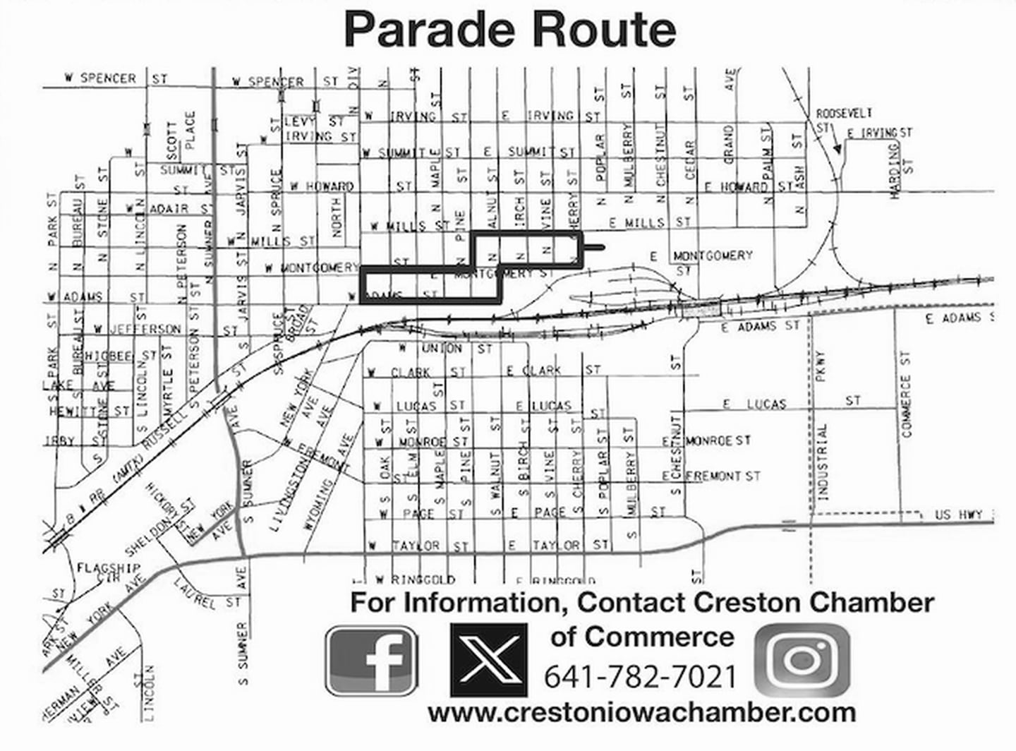 The route for 2025's 77th annual Fourth of July parade.
