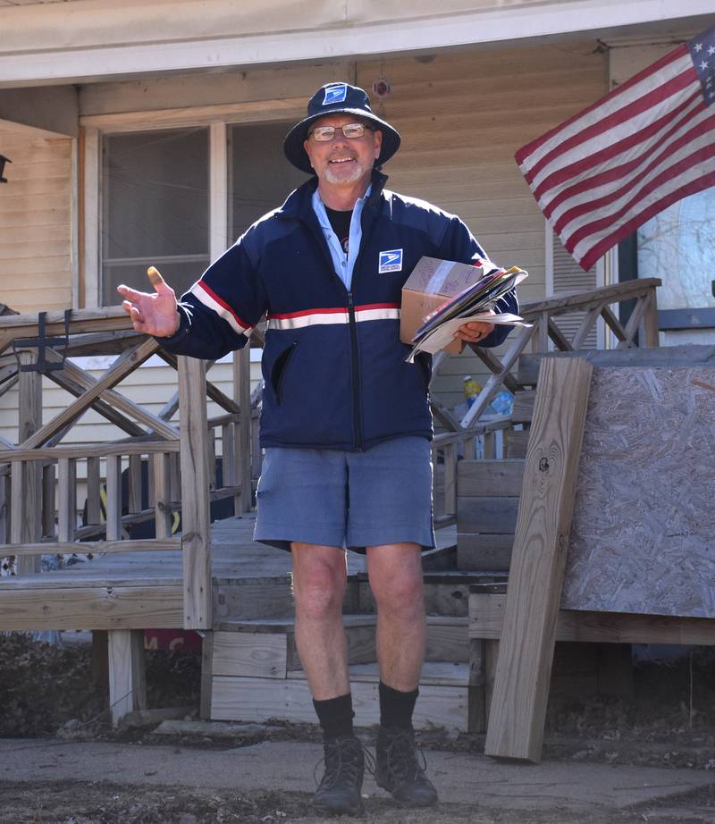 Mark Evans during his final day as a mail carrier on Feb. 27. Evans dedicated almost 33 years to the postal service.