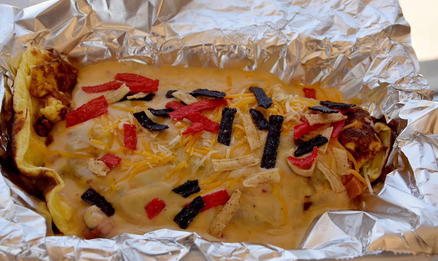 The cheesy chorizo is one of the three omelets entered into the Iowa Egg Council best omelet contest at Beggin' for an Eggin'.