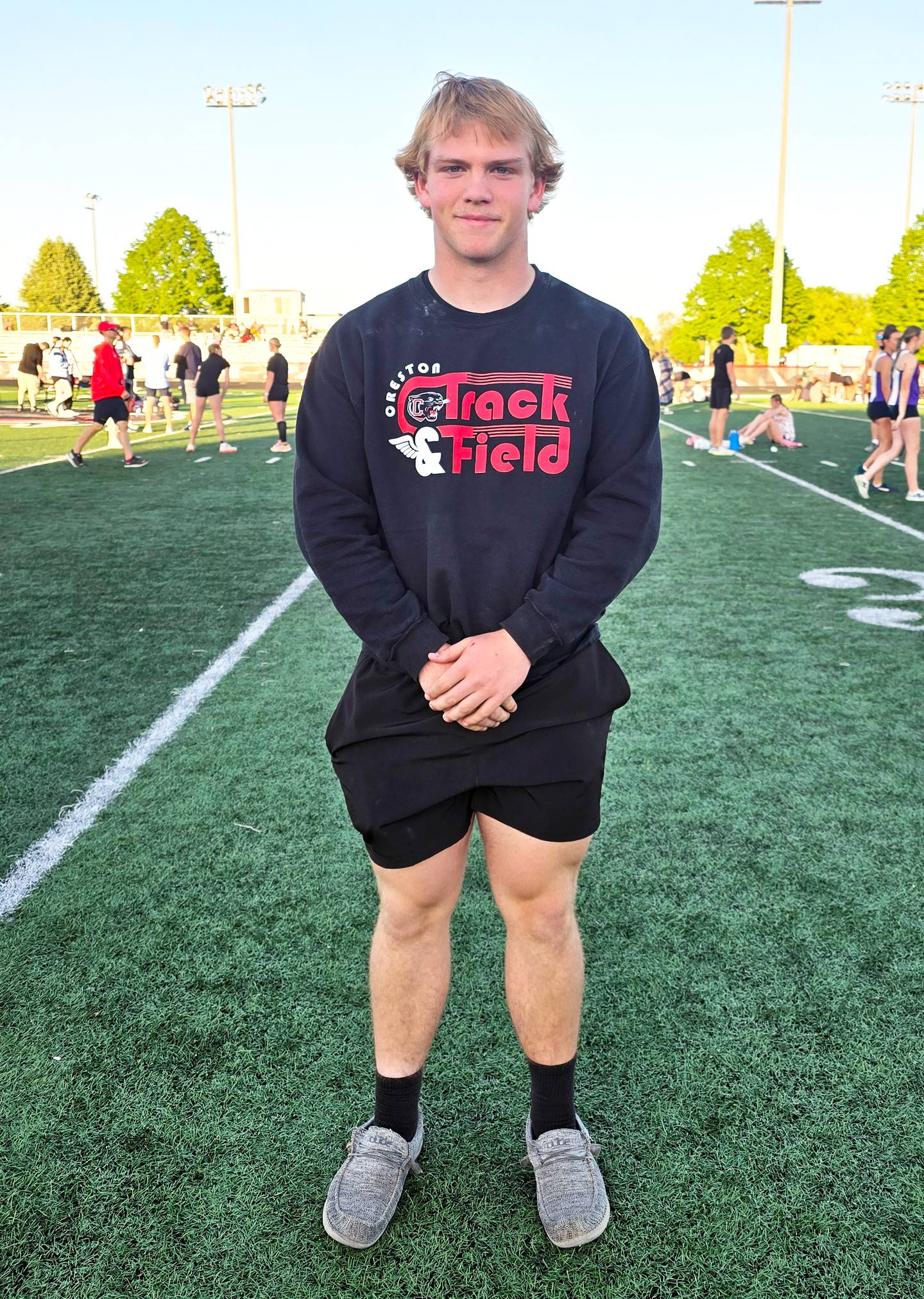 Tom Mikkelsen won the shot put title.