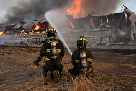 Chicken farm fire draws 25 departments