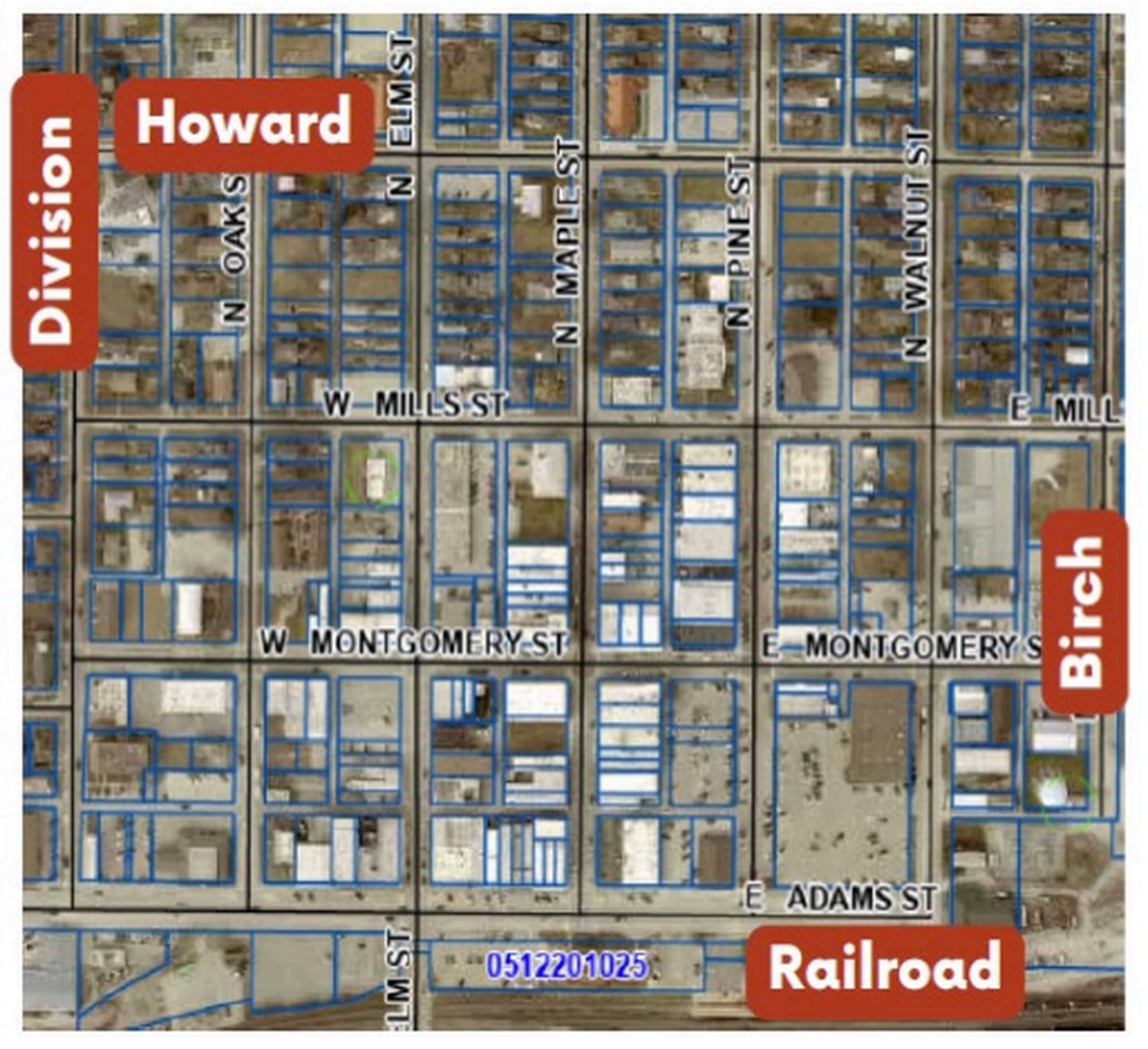 Properties eligible for the Community Neighborhood Revitalization Grant must be within the confines of Division, Howard and Birch streets and the railroad. Properties on the east of Birch Street, west of Division Street and North of Howard Street are not eligible.