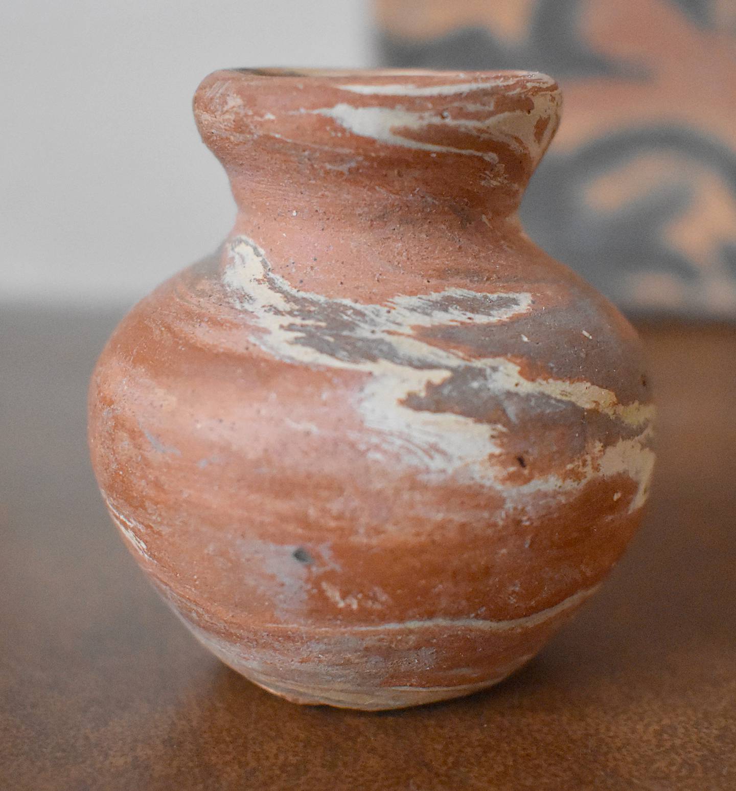 A miniature pot made by Susan Conrad under her Polomeme brand.