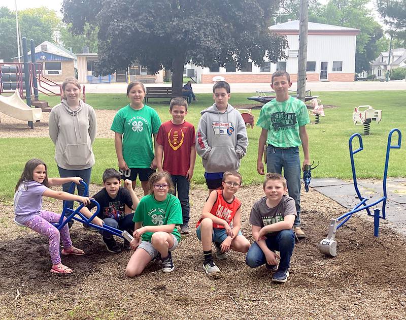 Members of the NV Champions 4-H Club after finishing the sand digger project they did in the Fontanelle City Park.