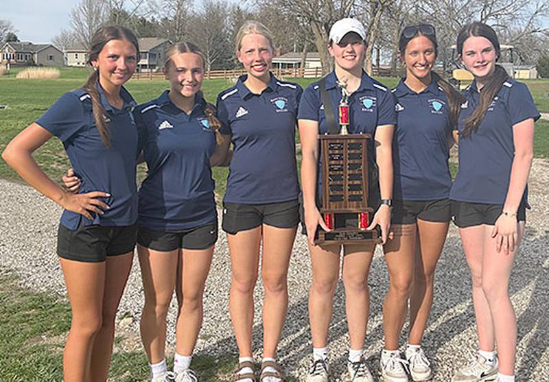 East Union won the girls competition at the Southwest Iowa Cup Tuesday. Team members shown from left are Kaelee Buffington, Mia Tallmon, Kathryn Lack, Gwen Nixon, Marlys Mitchell and Willa Hayes.