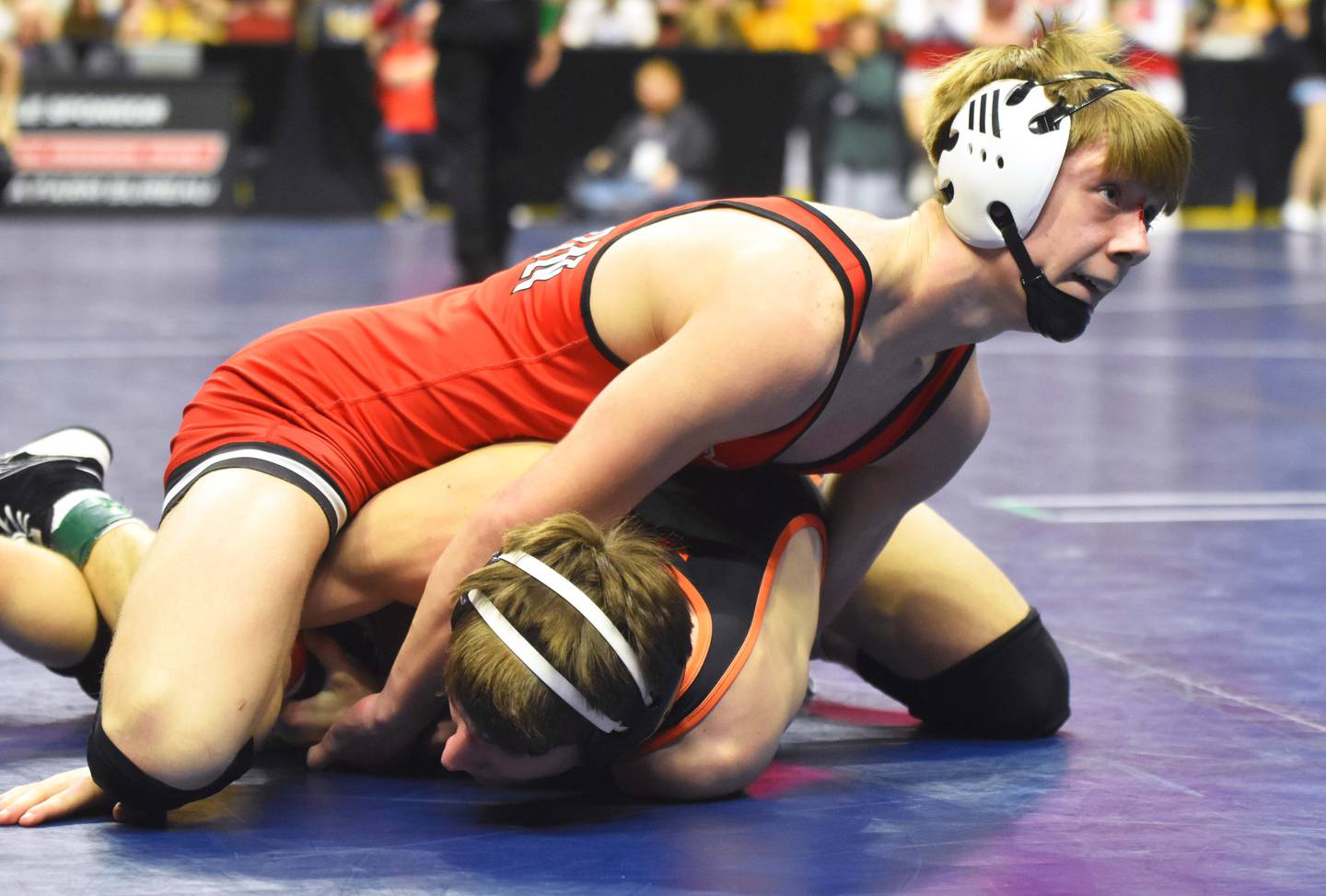 Brodrick Phelps of Creston competes at 138.