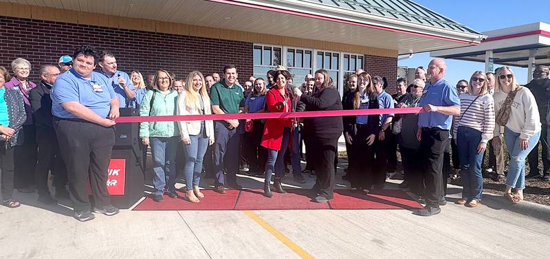 City of Stuart and Stuart Chamber officials help Kwik Star cut a ribbon on their new store along Interstate 80 in Adair County Wednesday, Oct. 23.