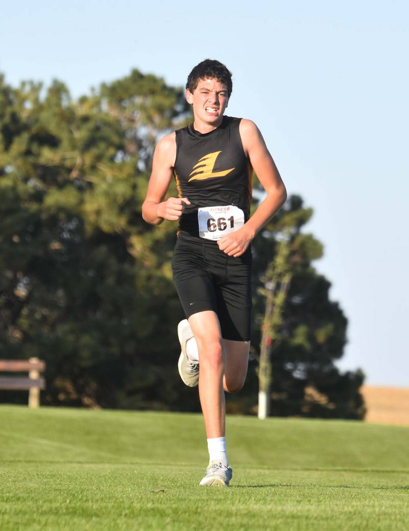 Cade Cordell of Lenox led the Tigers in a 20th place finish Tuesday at the POI conference cross country meet in Lenox, running 21:16.85.