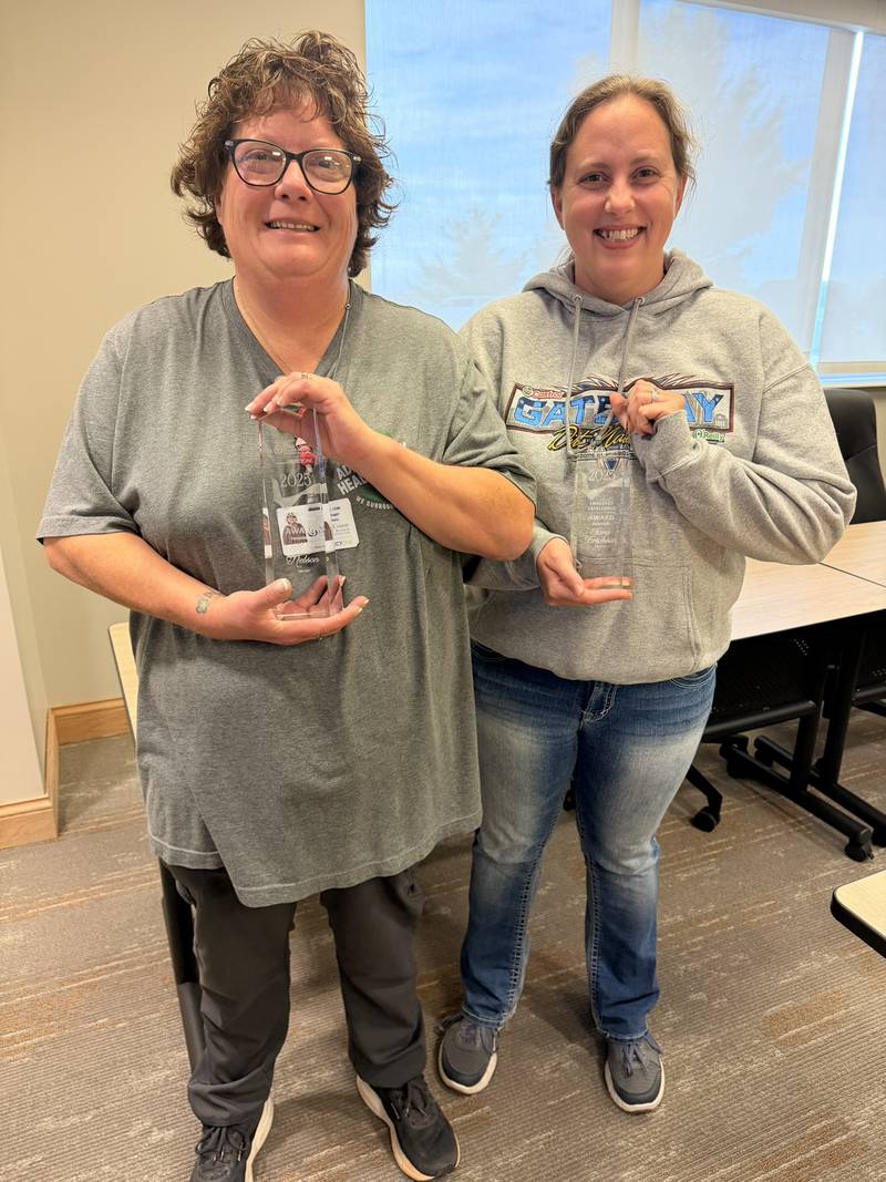 Adair County Health System award recipients Kelly Nelson and Tara Erickson.