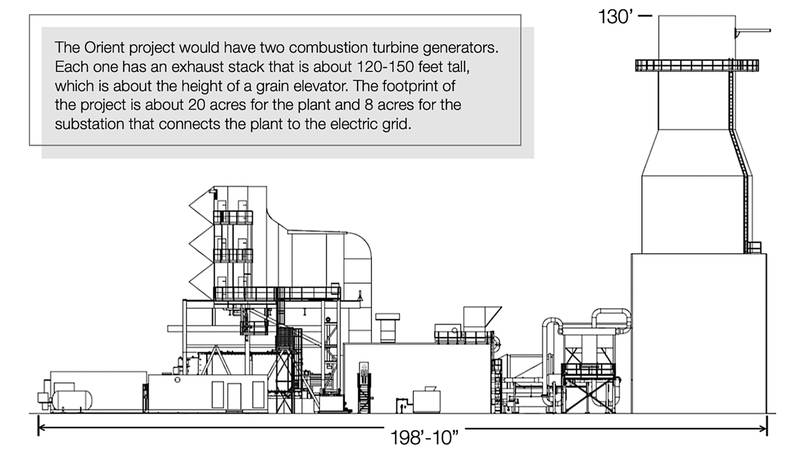 This MidAmerican Energy drawing shows the layout of a generation facility for two simple-cycle combustion turbines.