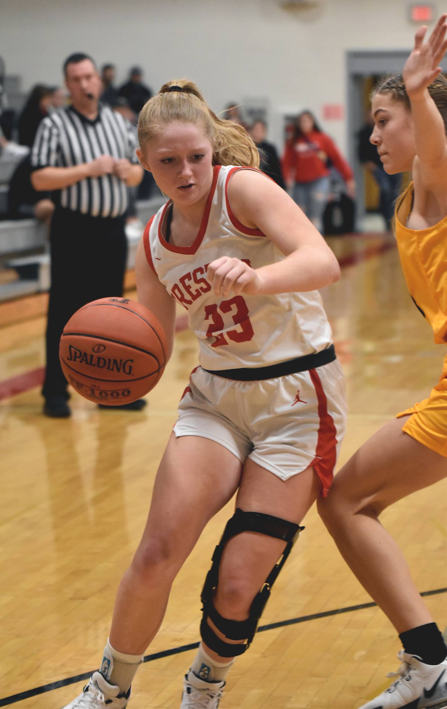 Brynn Tussey cuts toward the basket Monday against Atlantic. Tussey logged nine points in the 64-42 loss.