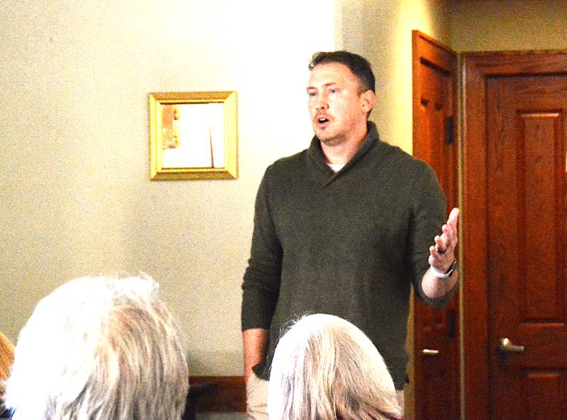 State Representative Ray “Bubba” Sorensen of Greenfield speaks during a legislative coffee Saturday, Jan. 20 at Olive Branch.