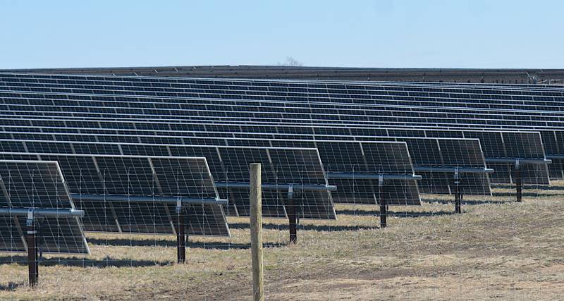 Part of Alliant Energy's solar field on the east side of Creston. Solar energy projects in Creston have been put on a stay until further notice.