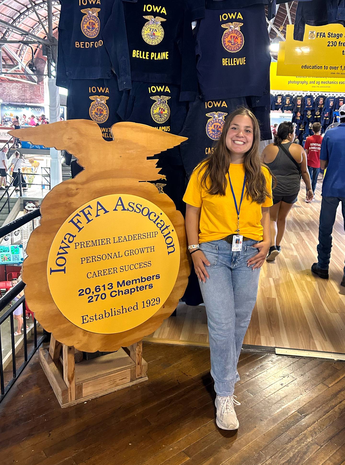 Nodaway Valley graduate Delaney Blomme participated in her third year as an FFA usher at the Iowa State Fair's grandstand.