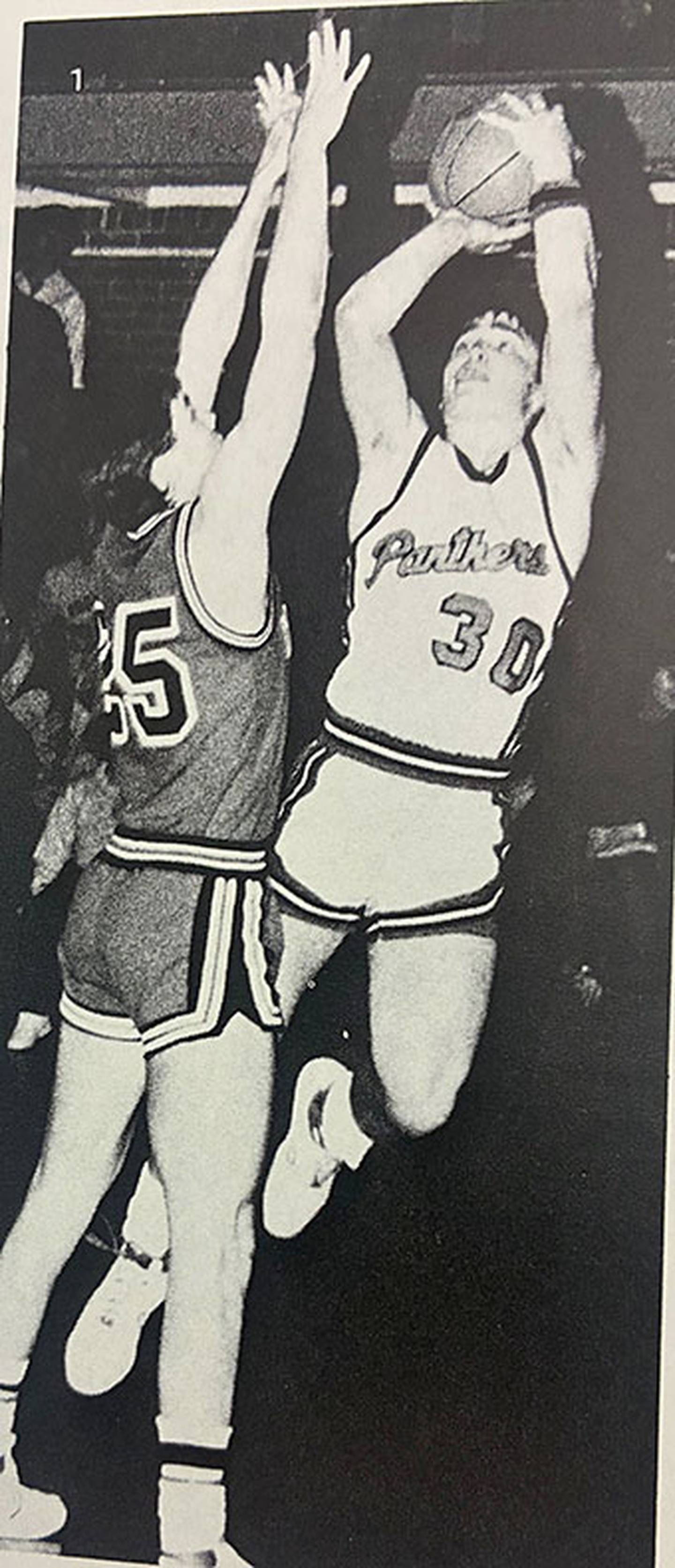 Bryant shoots over a defender during the 1985-86 season.