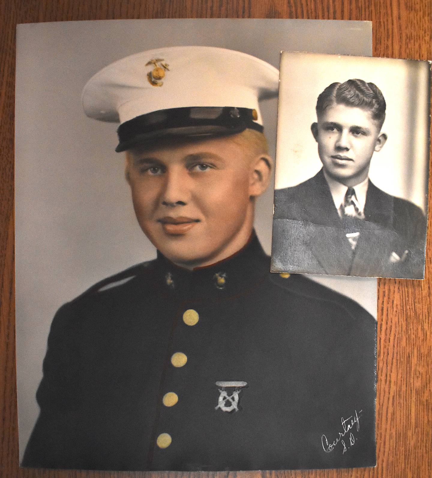 Two portraits of Uncle Jim McCracken. Jim was killed in action during WWII.