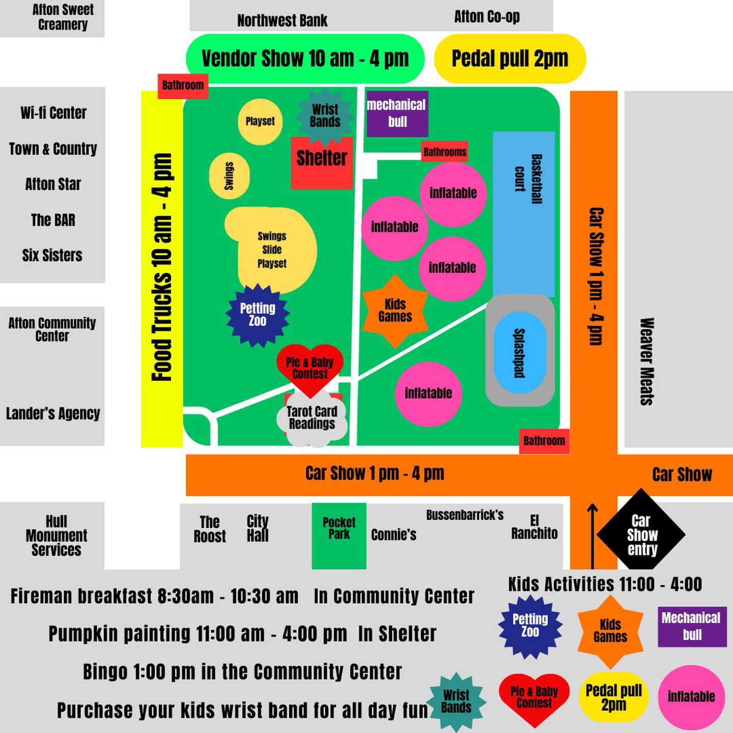 A map of the Afton Autumn Days event.