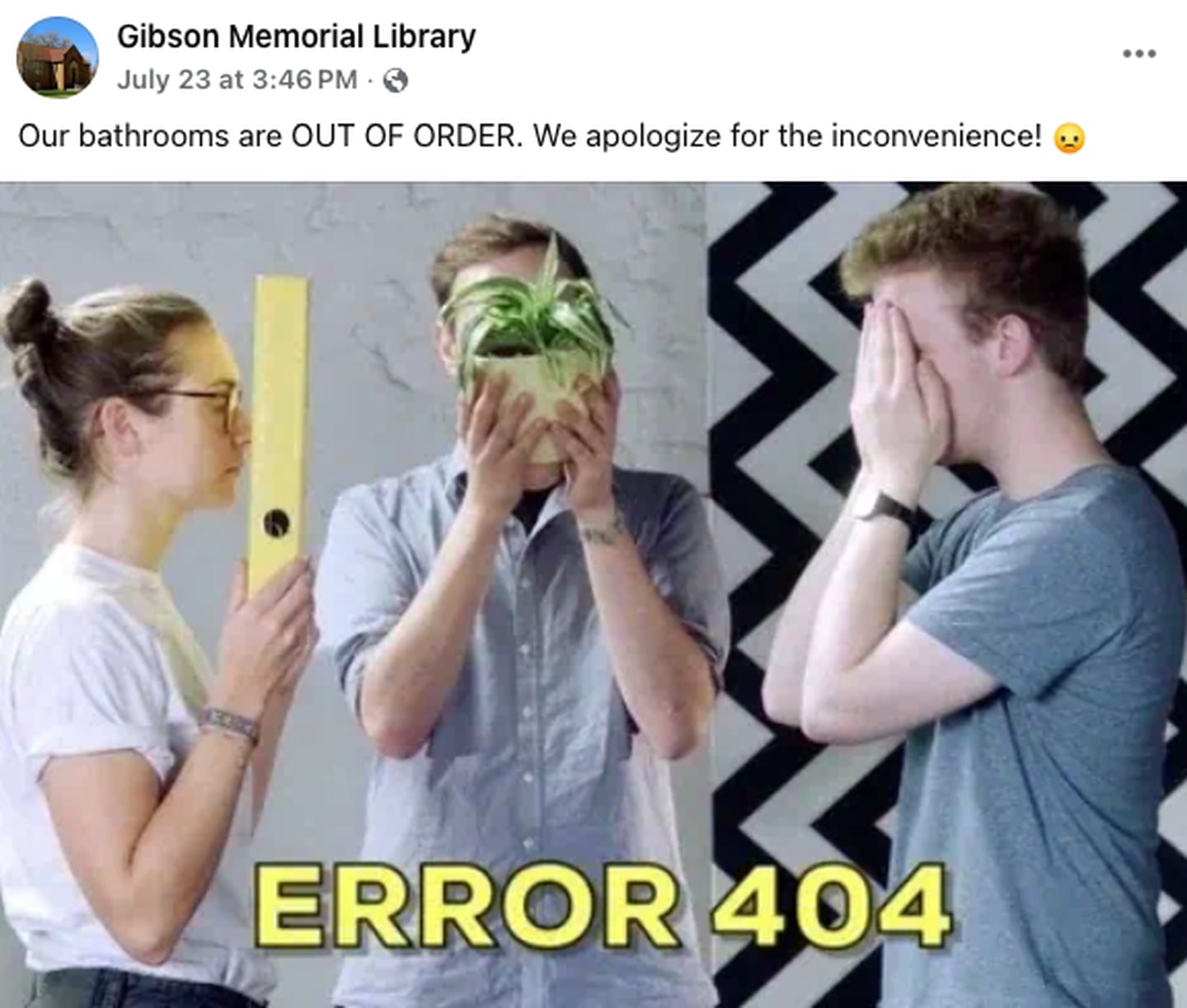 The Gibson Memorial Library has had to close various areas on the ground floor in the last month due to sewer issues.