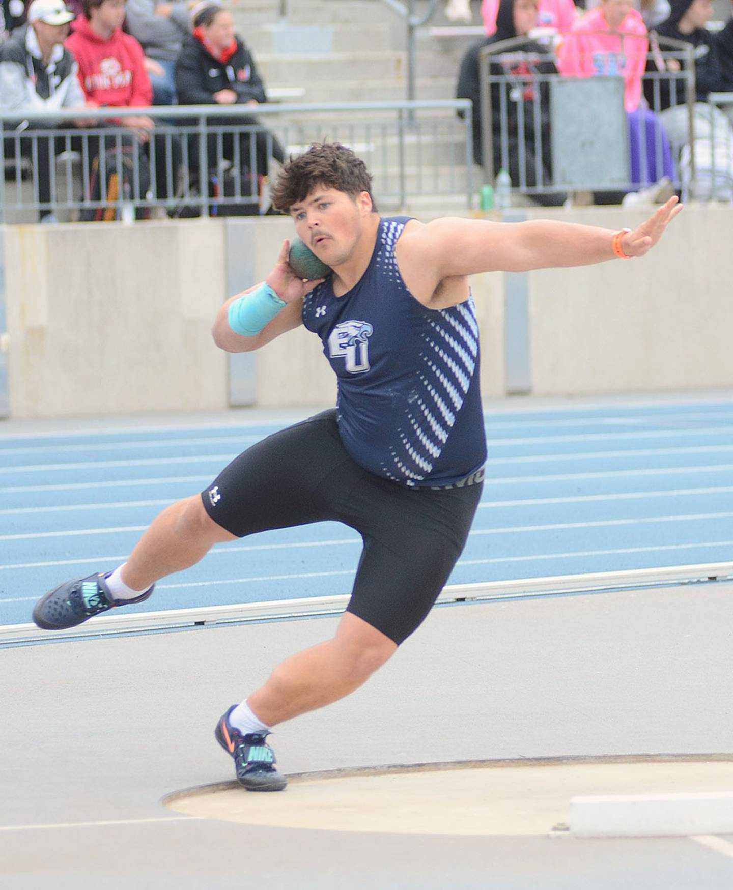 Morgan Cooley of East Union won the Class 1A shot put by nearly 6 feet, posting a best throw of 60-6.75. Cal Heydon of Coon Rapids-Bayard was runner-up at 54-07.50.