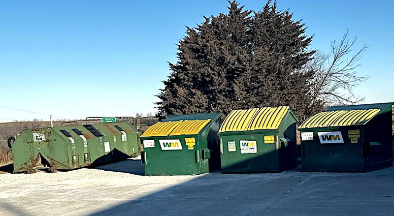 County recycling bins at Prairie Solid Waste.