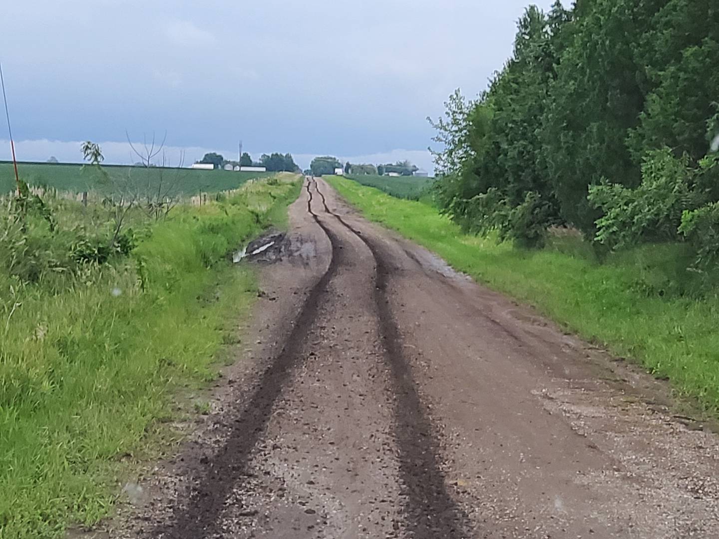 A dirt road in Union County where mudrunning occurred. Vandals or vehicles not capable of traveling on dirt roads ruin roads which can sometimes be the only way to access a rural resident's property.