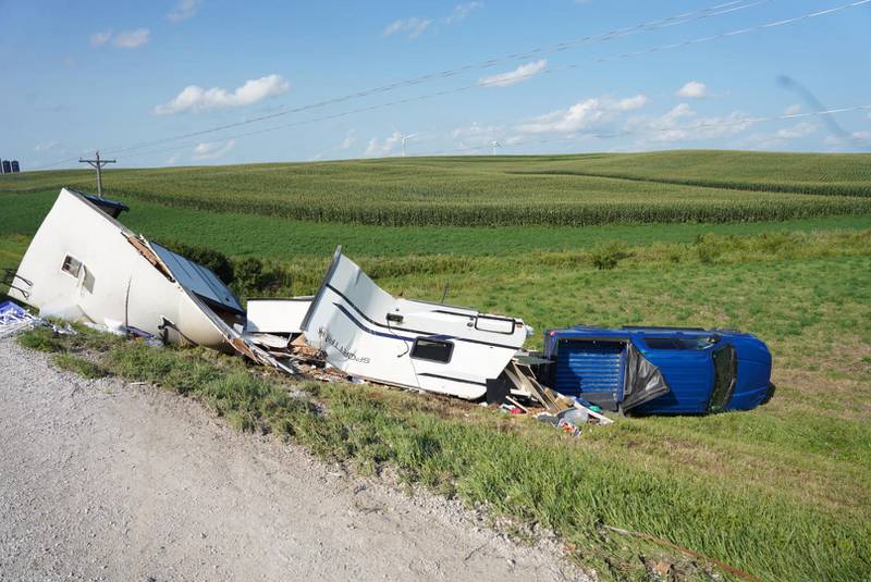 A truck and trailer were considered complete losses in a Tuesday one-vehicle accident in Union County.