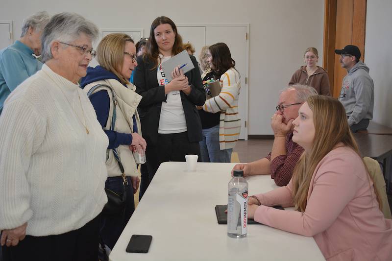 Union County locals ask questions to State Senator Tom Shipley and State Representative Devon Woods held during a legislative coffee meeting on Saturday, March 1.