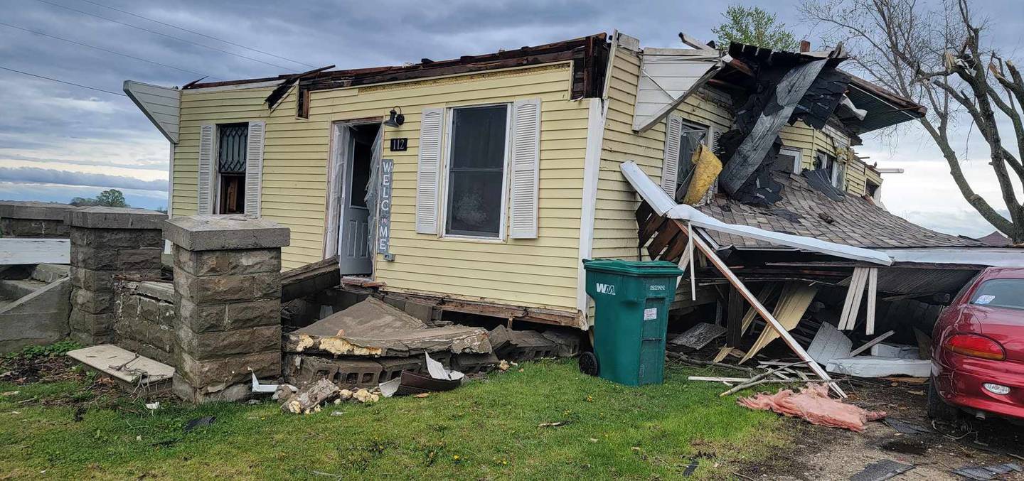 Beca Sterling and Andrew Cason were in their home in Tingley when tornadoes came through Friday. Neither was injured.