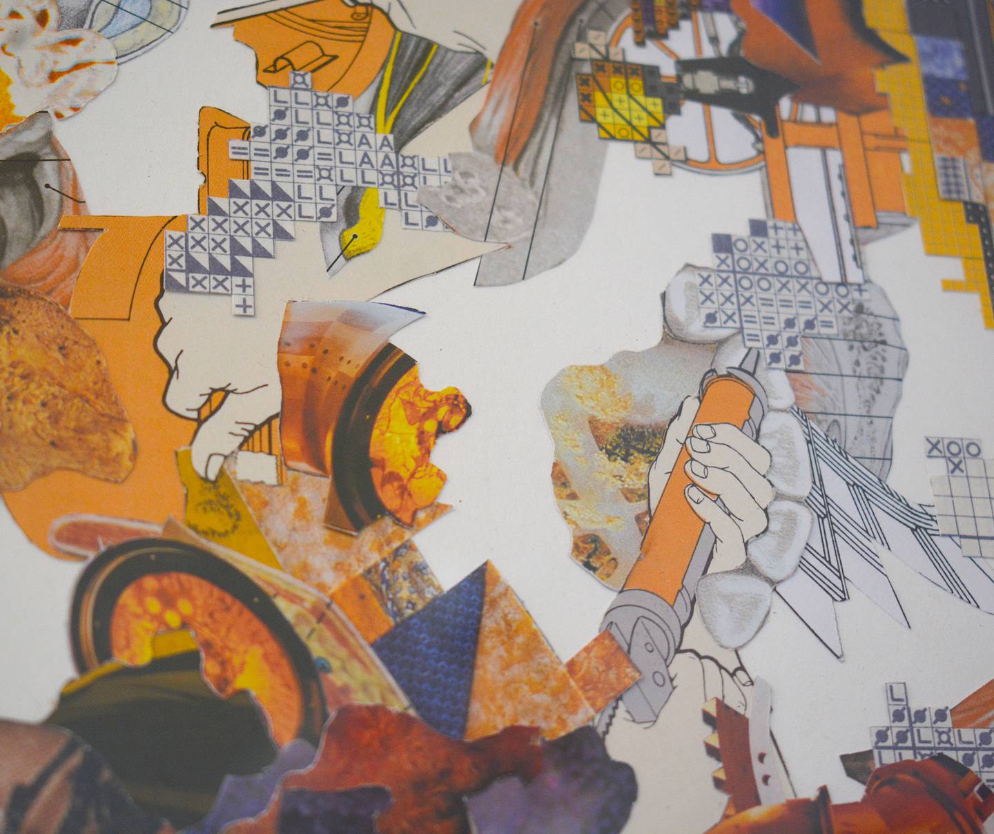 Reis' "Recomposition" series uses more defined imagery in composition, yet still remains abstract enough for personal interpretation.