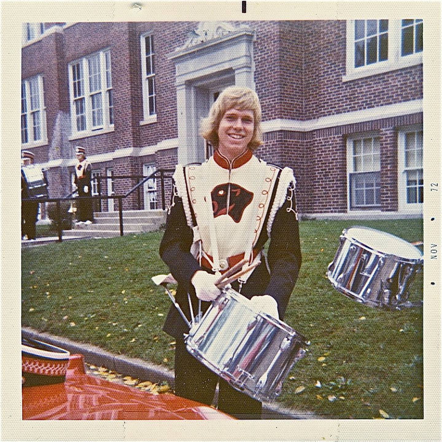 Robinson in 1972 during his time in the Creston High School marching band.