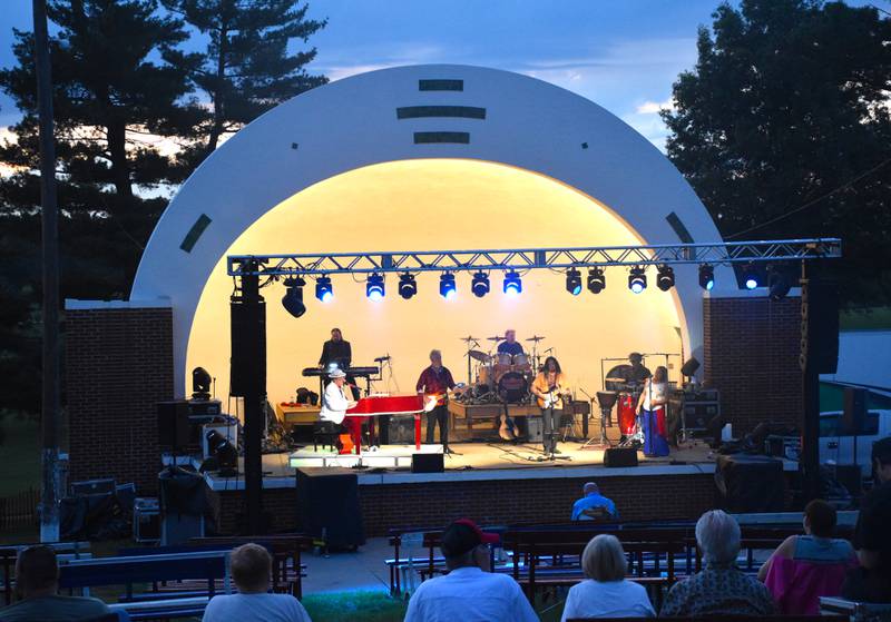 Elton Dan and the Rocket Band perform at McKinley Park during the 2025 Party in the Park.