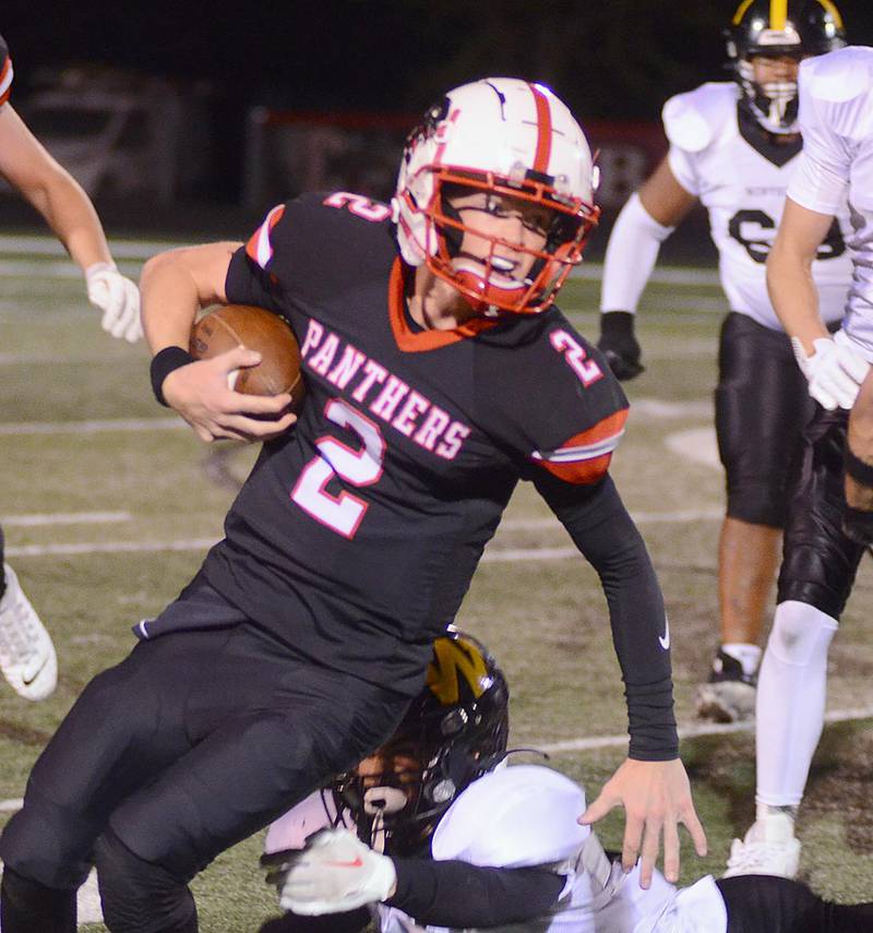 Creston junior quarterback Tanner Ray (2) has accounted for 669 total yards in three games this season. Ray has completed 41 of 66 passes for 392 yards, and is tied with running back Jackson Pettegrew for the team's rushing lead with 277 yards. Ray ran for 104 yards in last week's loss to Glenwood.