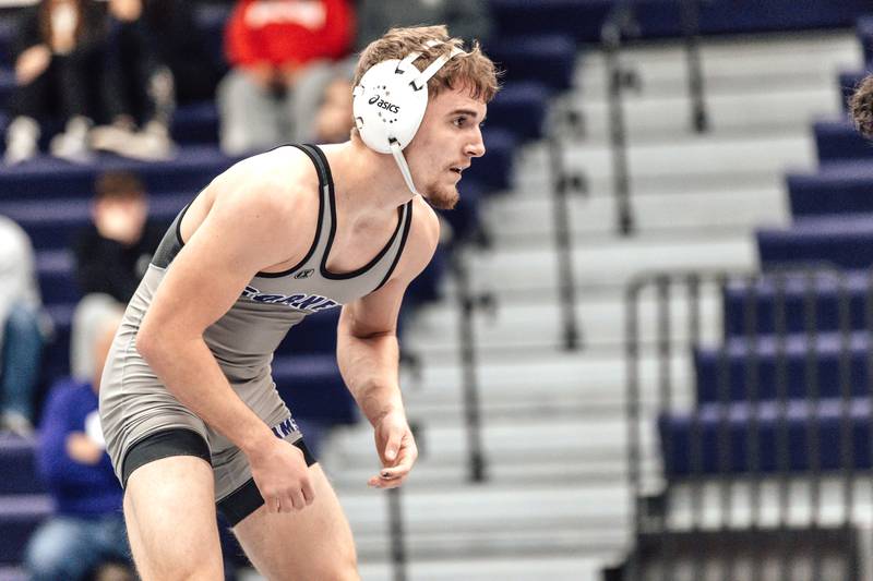 Former Nodaway Valley standout Elliot Cooney looks for his next shot during a match with Cornell College this season.