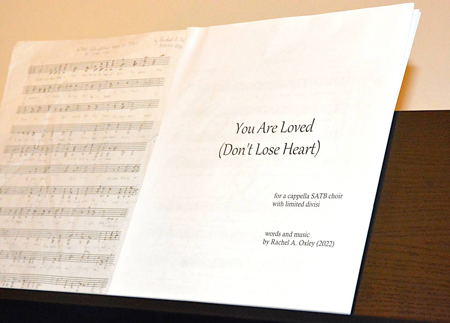 Oxley's original lyrics and composition "You Are Loved (Don't Lose Hope)" focuses on mental health crises.