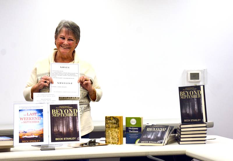 Adair County author Beck Stanley speaks at a Meet the Author event hosted Friday, Nov. 15 by Greenfield Public Library in the Greenfield City Hall Meeting Room.