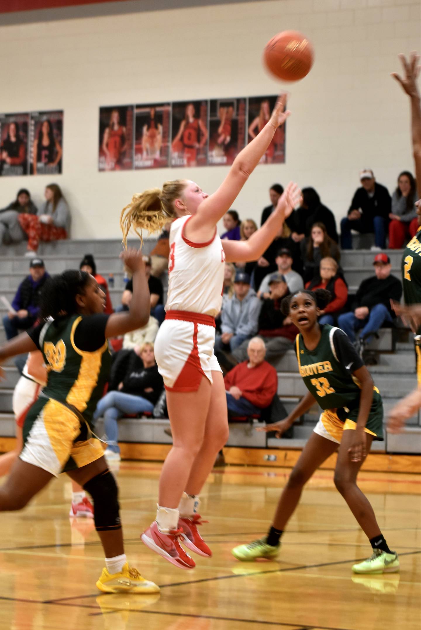 Brynn Tussey puts up a mid-range shot in the second half. She finished with 11 points from the Panthers, six  of which were off mid-range shots in the third quarter.