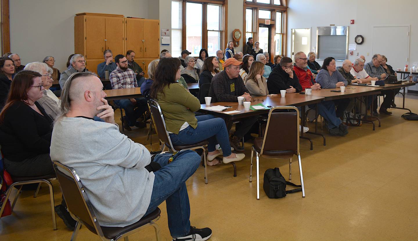 A crowd of locals from across Union County listen to their state legislators.